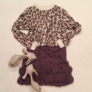 Banana Republic Silk Mocha Ruffle Skirt 4